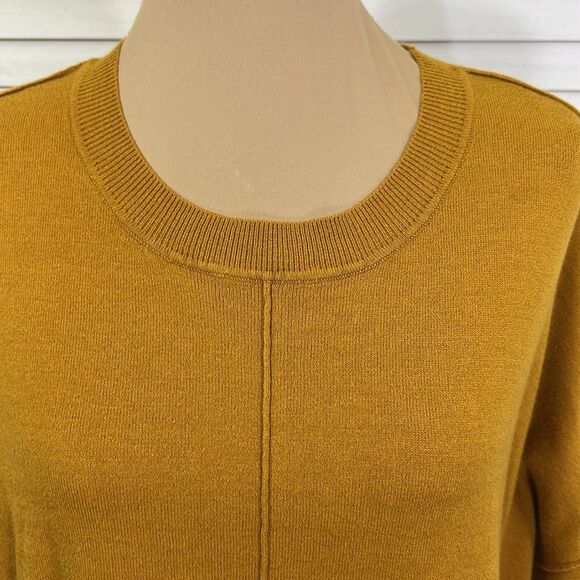 Ady P Mustard Oversized Sweater Size Medium Crew Neck - Picture 3 of 11